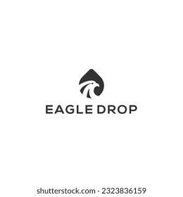 eagle and water drop logo design vector illustration template	