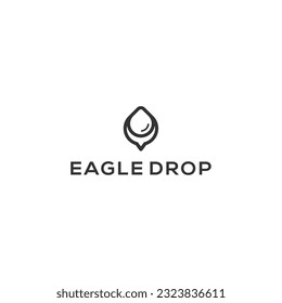 eagle and water drop logo design vector illustration template	