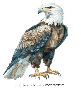Eagle watercolor clipart isolated white background 
