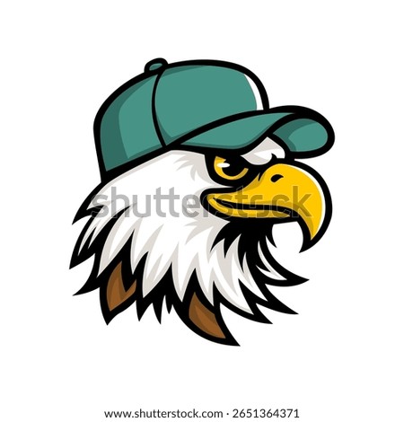 Eagle wearing baseball cap mascot. eagle mascot. baseball logo mascot. vector eps 10
