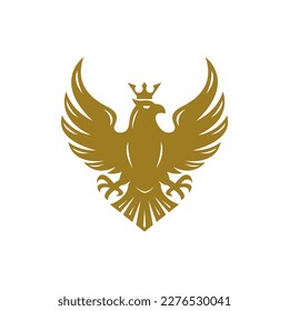 eagle wearing a crown logo icon