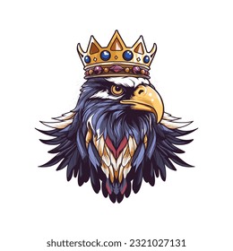 Águila con el logotipo de la corona imagen de clip vectorial