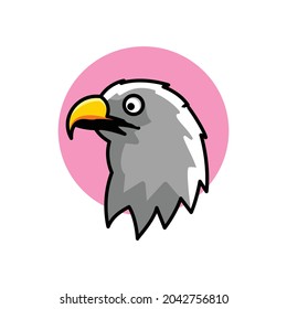 Eagle in white background, Vector Logo Design Cartoon Simple