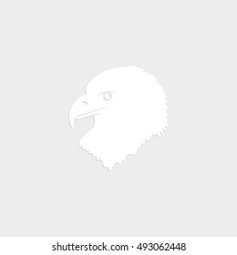 eagle - white vector  icon with shadow