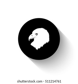 eagle - white vector  icon with shadow