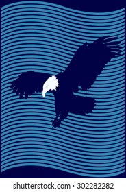Eagle. A wide wingspan on an abstract background