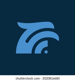 Eagle Wi-Fi Connection Modern Business Logo