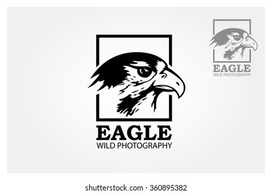 Eagle Wild Photography Vector Logo template. Clean and modern style on white background.