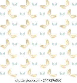 Eagle wing awful trendy multicolor repeating pattern vector illustration background design