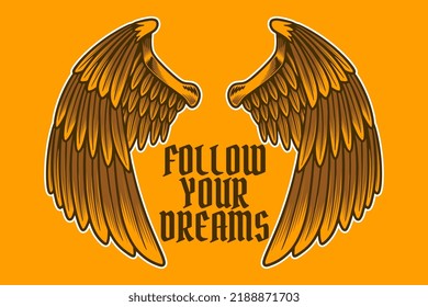 eagle wing card poster vector illustration