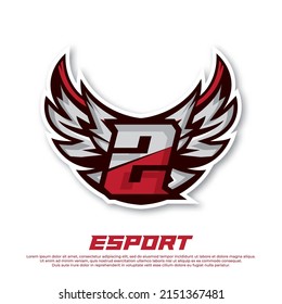 Eagle wing esport logo letter Z design template, bird esport logo illustration, initial esport logo.