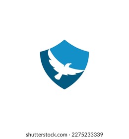 Eagle wing flight logo. Hawk shield wings icon. Flying bird emblem. Vector illustration.	
