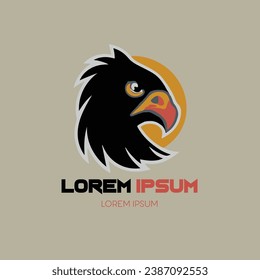 Eagle wing flight logo. Hawk shield wings icon. Flying bird emblem. Vector illustration.