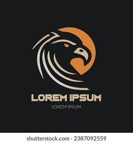 Eagle wing flight logo. Hawk shield wings icon. Flying bird emblem. Vector illustration.