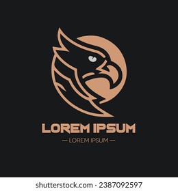 Eagle wing flight logo. Hawk shield wings icon. Flying bird emblem. Vector illustration.