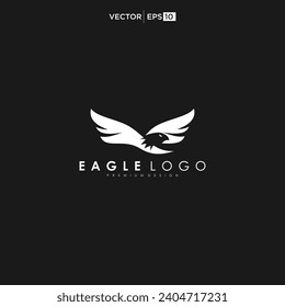 Eagle wing flight logo. Hawk wings icon. Flying bird emblem. Vector illustration.