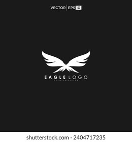 Eagle wing flight logo. Hawk wings icon. Flying bird emblem. Vector illustration.