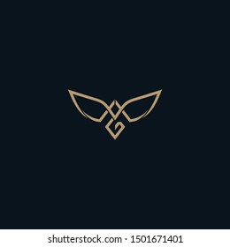 Eagle wing and A G logo design template