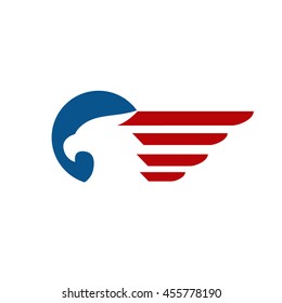 Eagle and wing logo