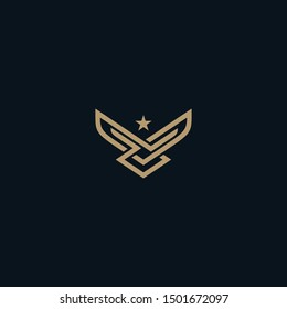 Eagle wing logo design template