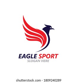 Eagle wing logo design vector image