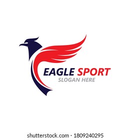 Eagle wing logo design vector image