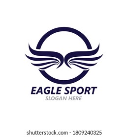 Eagle wing logo design vector image