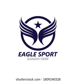 Eagle wing logo design vector image
