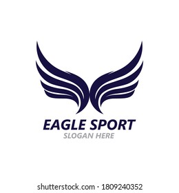 Eagle wing logo design vector image