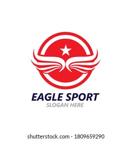 Eagle wing logo design vector image