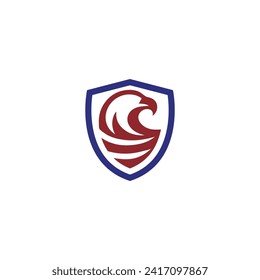 Eagle Wing Logo Vector Simple flat design red and blue