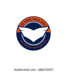 Eagle wing in round shape emblem logo icon vector