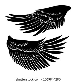 Eagle wing silhouettes. Vector illustration