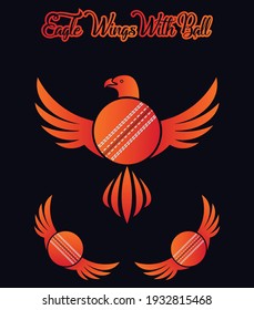 Eagle wings with ball vector logo, icon, symbol.
