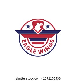 Eagle wings emblem logo, badge logo, Vintage logo type design vector template