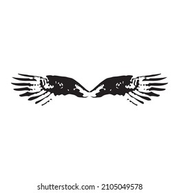 Eagle wings head drawing vector illustration