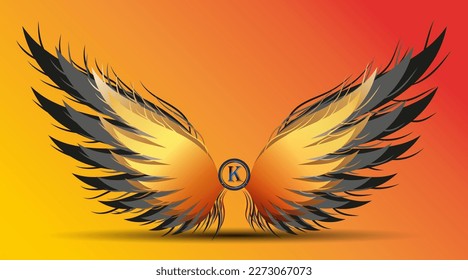 Eagle Wings Letter K Monogram Logo Vector Art Design