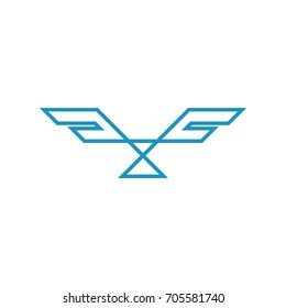 eagle wings line art logo