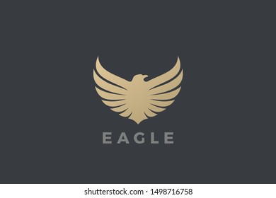 Eagle Wings Logo abstract luxury design vector template. Falcon Hawk Logotype concept icon.