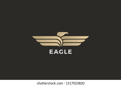 Eagle Wings Logo abstract luxury design vector template. Falcon Hawk Logotype concept icon.