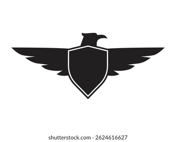 eagle wings logo with black shield