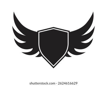 eagle wings logo with black shield