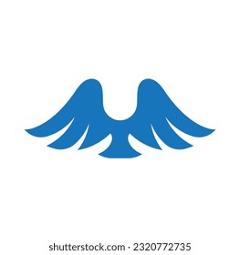 Plantilla vectorial de diseño del logotipo Eagle Wings. Icono de concepto de lootipo de ave Falcon Phoenix Hawk con vuelo heráldico corporativo de lujo.