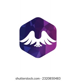 Eagle Wings Logo design vector template. Luxury corporate heraldic flying Falcon Phoenix Hawk bird Logotype concept icon.