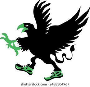 eagle with wings logo design vector 