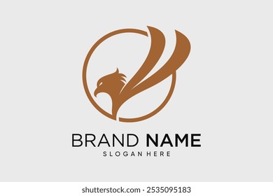 Eagle and wings logo design vector template illustration with creative idea