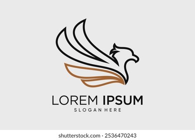Eagle and wings logo design vector template illustration with creative idea