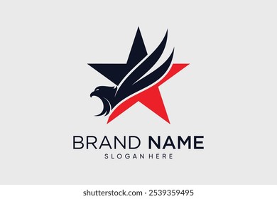 Eagle and wings logo design vector template illustration with creative idea