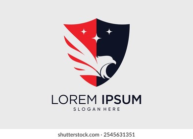 Eagle and wings logo design vector template illustration with creative idea