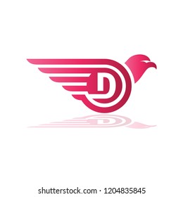 Eagle Wings Logo Initials D, D Logo, Bird Letter D Logo